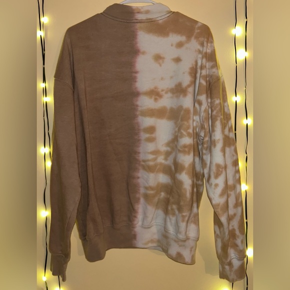 Urban Outfitters: Men's Tie-Dye Mushroom Embroidered Sweater- L Tan and Pink - Picture 6 of 6